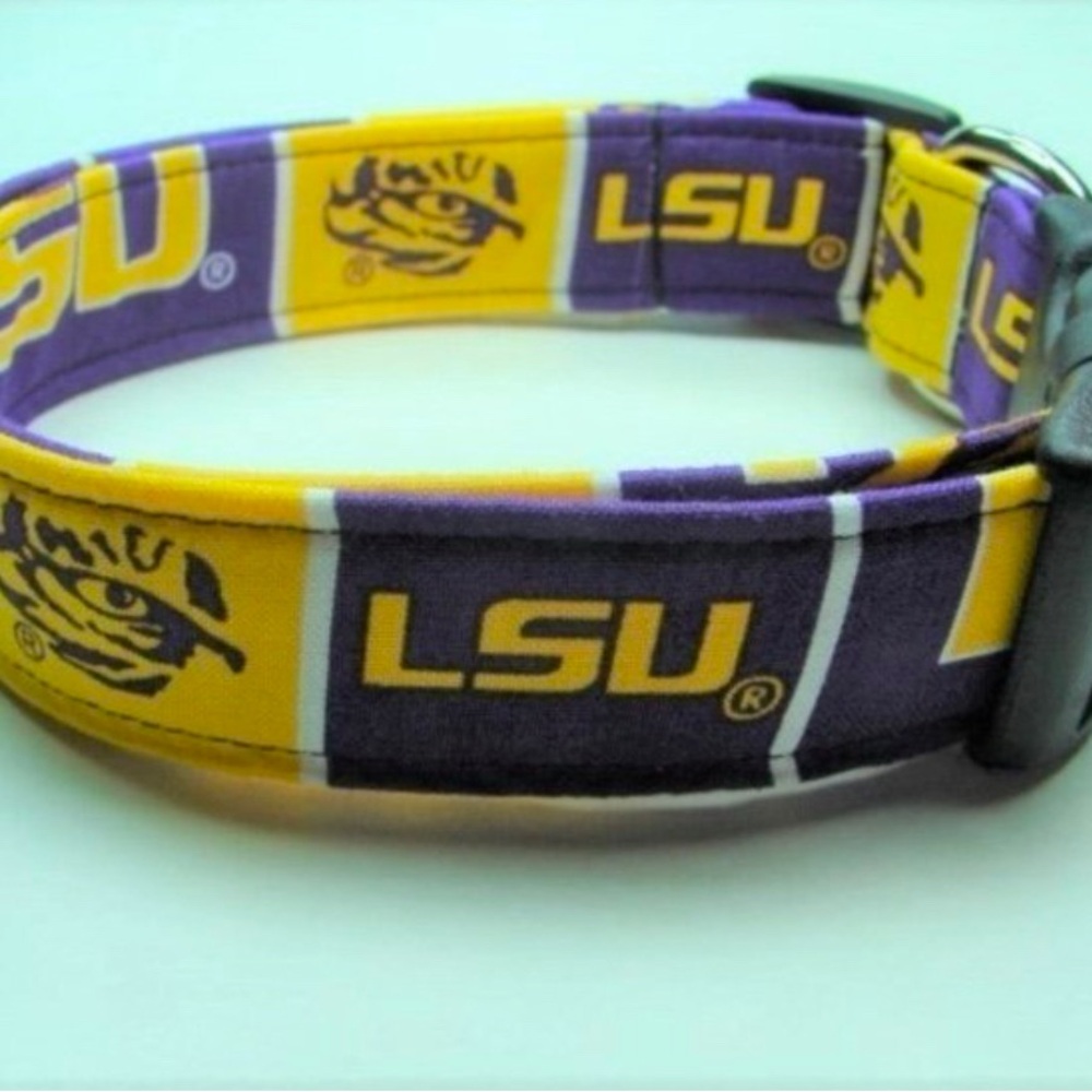 LSU Dog Collar in Purple and Yellow